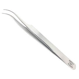Scientific Labwares High Precision Stainless Steel Lab Forceps with Curved Very Fine Tips