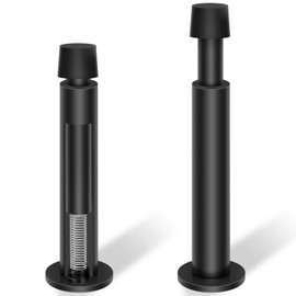 KOLAKO Door Stopper, Door Stop Black - 4.4 Inch, Door Stoppers Bumper Wall Protector with Soft Rubber Tips, 2 Pack, Matte Black