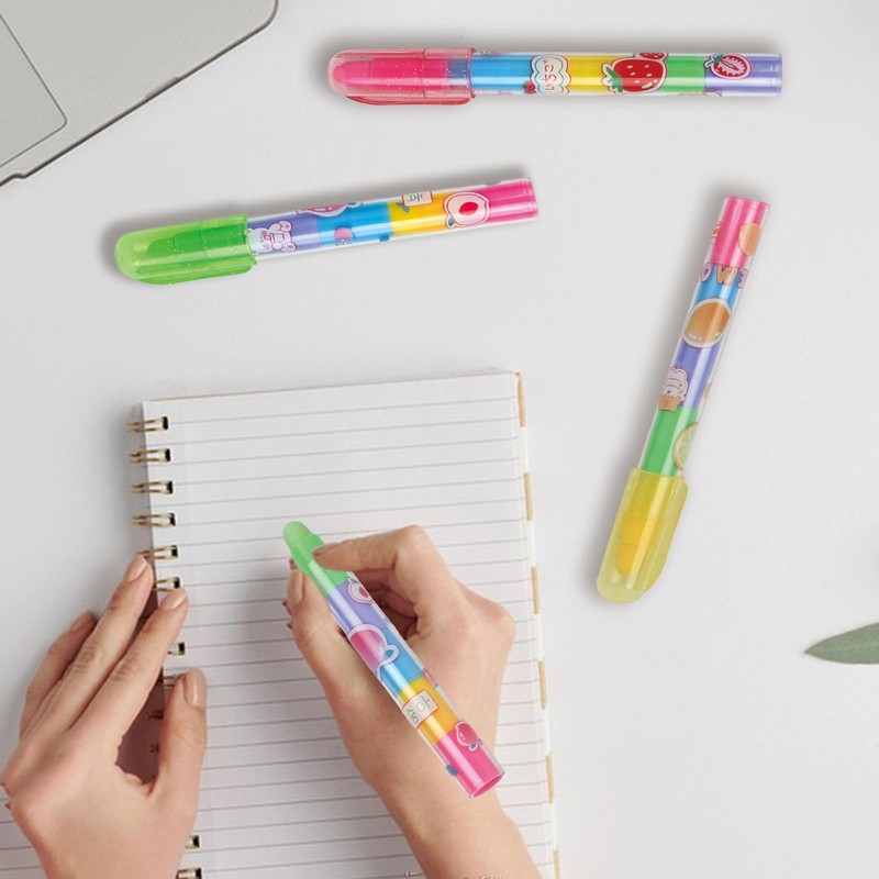 Pack of 4 Stackable Rubber Pen Style Erasers 5 Colours