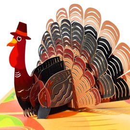 CNLITIHEKA Thanksgiving Turkey Pop Up Card, Turkey Thanksgiving Card, Fall Greeting Thank You Cards, Includes Envelope.
