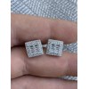 Harlembling Mens Real Solid Sterling Silver CZ Baguette Earrings Studs