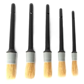 kingsea Car Detailing Brush Set, Ultra Soft Natural Boar Hair Car Detail Brush Set, Cleaning Tool for Clean Interior or Exterior Spaces, Wheels, Tires, Engine Bay Leather Seats