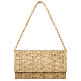 Kseymeir Straw Clutch Purse Shoulder Crossbody Bag Envelope Purse Raffia Handbag for Summer Beach Wedding Travel 2024 Trendy, Khaki