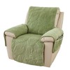 Master Pink Velvet Plush Quilted Recliner Chair Cover, Palm Leaves