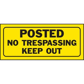 HY-KO Products 23004 Posted No Trespassing Keep Out Heavy Duty Plastic Sign, 6" x 14", Black/Yellow