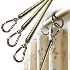 OooWow 46 inch (4 Pack) Light Bronze Iron Curtain Pull Wand - Drapery Pull Rod - Strong Curtain Pull Rod - Metal Drapery Wand - curtain wand (46in AB 4pk)