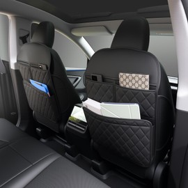 2 Pack Kick Mats Back Seat Protector，Seat Back Protector for Kids Feet Car Seat with Car Back Seat Organizer, Seat Back Protector Cover for Back of Front Seats - Protect Against Dirt and Scuffs