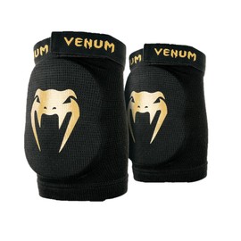 Venum Kontact Elbow Pads, 1 Pair, Black/Gold, XL