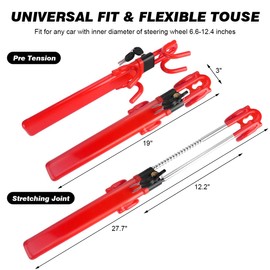 Car Steering Wheel Lock Anti-Theft Device,Red Car Steering Wheel Lock Heavy Duty Anti Theft Car Device with Key