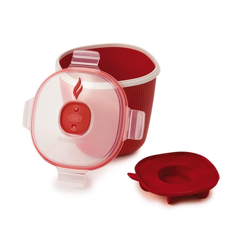 Snips Tempo Zero Pop-Corn Popper 1.5 Liter, Polypropylene, Red, One