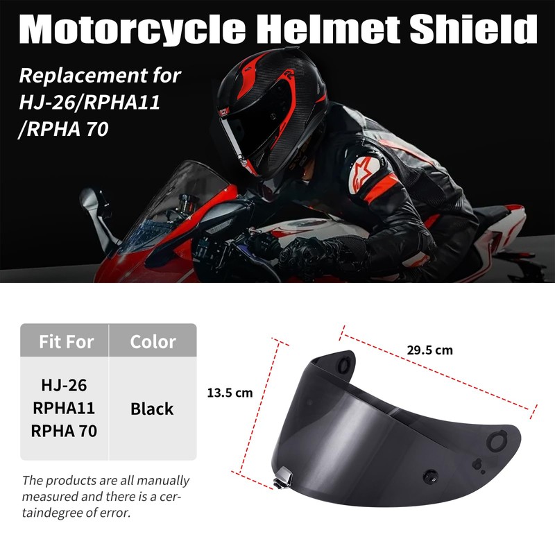 VCOROS RPHA11 Helmet Visor Replacement for HJ-26/RPHA 70 Helmet Face