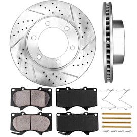 Callahan Front Brake Kit for 00-06 Toyota Tundra, 01-07Sequoia, Front Drilled and Slotted Brake Rotors Ceramic Brake Pads Replacement Brakes and Rotors