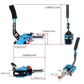 GSTP Universal Racing Hydraulic Handbrake Drift E-Brake Handle Parking Emergency Brake Gear Lever with Oil Tank Blue