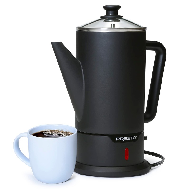 Presto 02815 12-Cup Cordless Coffee Percolator - Stainless Steel, Modern