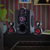 beFree Sound 5.1 Channel Bluetooth Surround Sound Speaker System- Red