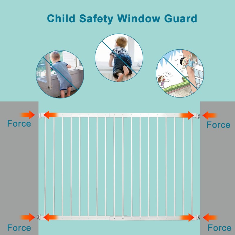 Gardenova Window Guards for Children, Fit 33.5"-63" Wide Window Security