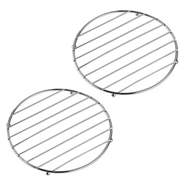 Turbokey Stainless Steel Trivets, Cooling Steaming Rack Stand Insulation Pad Ornate Pot Pads Heavy Duty Trivet Hot Dish Plate Holder for Kitchen Dining Table Countertop Accessories (2 Pcs, Round)