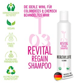 HEALTHY.LIFE VIENNA Revital Regain Farbshampoo 200ml - Shampoo für gefärbtes Haar - vegan, mit Keratin & Magnolie - Farbschutz, Haarglanz, silikonfrei - derma. getestet - Damen Haarpflege