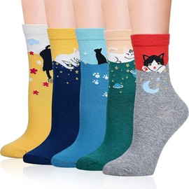IIG 3-6 Pairs Womens Cute Animal Patterned Funny Novelty Cotton Crew Socks (Multicolour09)