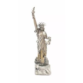 6.75" Statue of Liberty With New York City Skyline Base Figurine, Souvenir Gift.