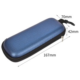 Zimoer Leather Glasses Case, Glasses Case Portable Blue 167 x 70 x 42, Glasses Case with Zip, Glasses Case Hangable, Glasses Case for Protective Glasses, Soft, Shockproof and Durable, blue