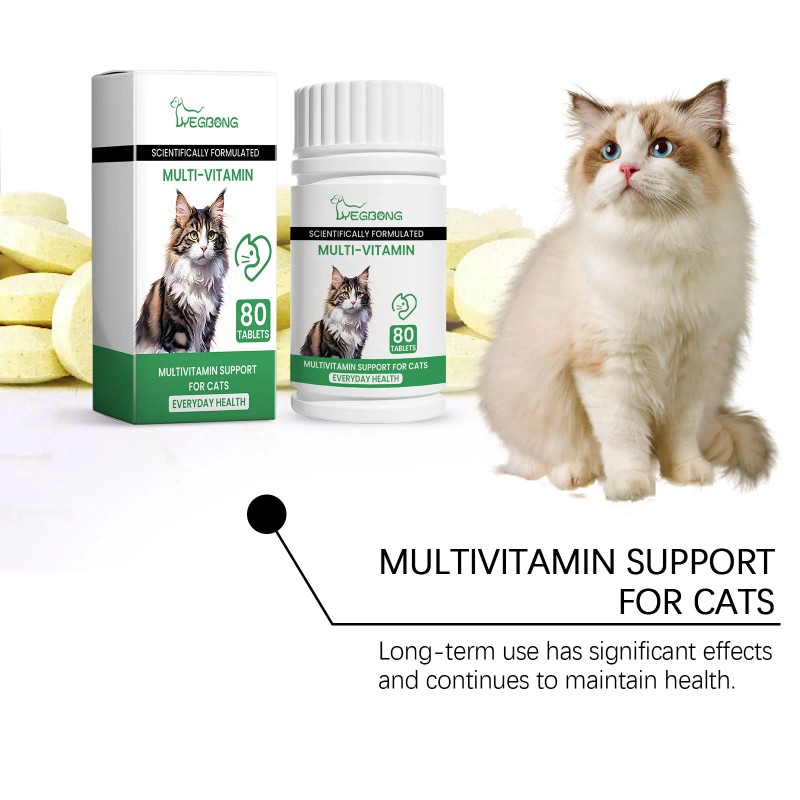 Yegbong Pet Cat Multivitamin Tablets, Cats Supplement Vitamin Micronutrient Nutritional