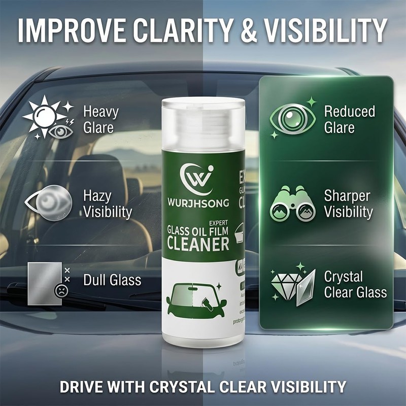 Glass Polish Compound, Car Glass Scratch Remover, Oil Film &