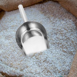 Cabilock Stainless Steel Ice Shovel Ice Cube Scoop Coffee Bean Metal Scoop Flour Grain Scoop Animal Feeder Shovel Kitchen Utility Scoop for Home Bar Party Wedding Supplies