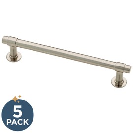 Franklin Brass Francisco Cabinet Pull, Satin Nickel, 5-1/16 in (128mm) Drawer Handle, 5 Pack, P29618Z-SNA-B