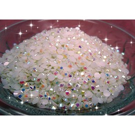 MajorCrafts® 2000pcs 4mm ss16 White AB Flat Back Round Resin Rhinestones C61