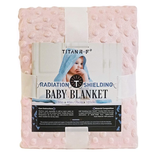 Mission Darkness TitanRF Radiation Shielding Baby Blanket (Pink) - 30"