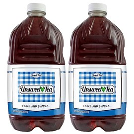 Unsweetened Black Iced Tea, Zero Sugar, Caffeinated, Pure and Natural Drinks, No Artificial Flavors or Colors, No Acids. Keto Friendly, 64 Oz (Pack of 2) By Southern Sweet Tea Company