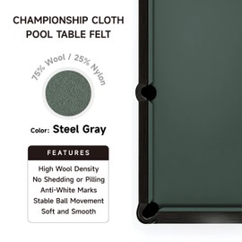 Empire USA Championship - Steel Grey Invitational Felt w/Teflon - 7ft