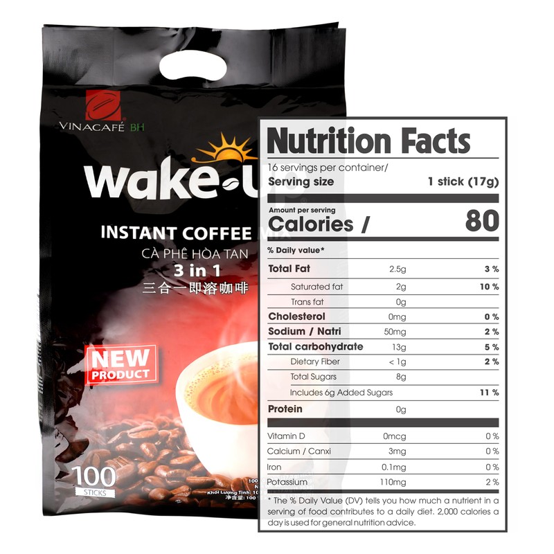 Vinacafe Premium 200 Sticks 3 in 1 Instant Wake-Up Coffee