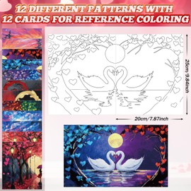 Affrolling 12 Pcs Pre Drawn Canvas for Painting for Adults 8 x 8 Inch Canvas Painting Kits Stretched with Drawing Ready to Paint Beginner Artists Date Night Party Supplies (Couples)