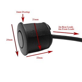 Dolphin Automotive Spare Replacement Parking Sensor, Standard Size (25mm Face) - Silver