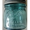 BALL 1/2 HALF PINT BLUE MASON Jar ~ Antique Zinc