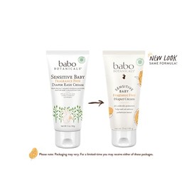 Babo Botanicals Babo Botanicals Sensitive Baby Fragrance-Free Diaper Cream - 25% Natural Zinc Oxide - Calendula, Shea & Cocoa Butter - EWG Verified - Vegan- From birth on