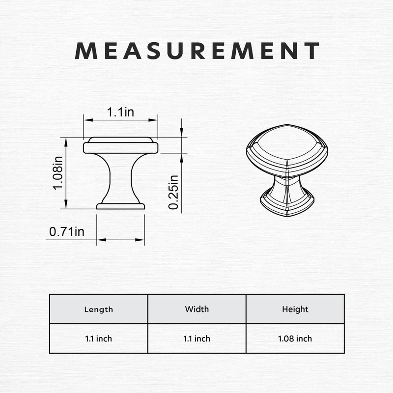HESTIA HARDWARE 10 Pack Knobs for Cabinets and Drawers |