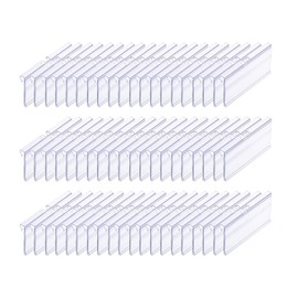 HUAZIZ Pack of 60 Plastic Label Holders, Transparent Price Tag Holder, Plastic Shelf Label Holder, Wire Shelves for Price Labels for Goods Signage (6 cm x 4.2 cm)