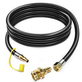 12 FT Propane Quick Connect Hose for RV to Gas Grill, Propane Quick Connect Fittings for 1 LB Throwaway Bottle Connects 1 LB Portable Appliance to RV 1/4" Female Quick Disconnect