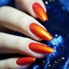 COSMOO Gold Red Shimmer Nail Polish, 12ml Quick Dry Nail