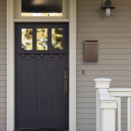 Architectural Mailboxes Modern Heritage™ Vertical Wall-Mounted Mailbox for Outside, Rust-Resistant Galvanized Steel Metal Small Mail Box, Bronze Modern Wall Mailbox