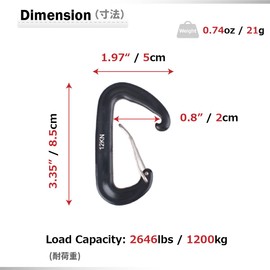 Azarxis Carabiner Clips, 12 kN Aluminium D Ring Heavy Duty Lightweight Caribeaners for Hammock, Camping, Hiking, Outdoor, Gym, Dog Leash, Backpack, Harness (12kN - Wiregate - Orange - 4 PCS)