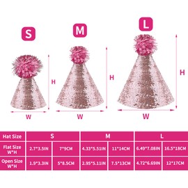 Pai Sence 20 PCS Glitter Cone Party Hats for Adults Happy Birthday Party Hats with Pom Poms Reusable Holiday Crayon Party Hats Diy Decorations M