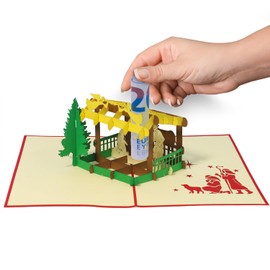 LINPOPUP®, LIN17586, Pop Up Christmas Card, Pop Up Christmas, Christmas Card, 3D Christmas Cards, 3D Christmas Card, Christmas Nativity Card, N443