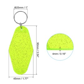 PATIKIL Vintage Motel Keychain, 10 Pack Blank Hotel Keychains Rhombus Retro Key Tag for DIY Crafts Ornament Backpack Luggage Labels Tags, Clear Green with Spots