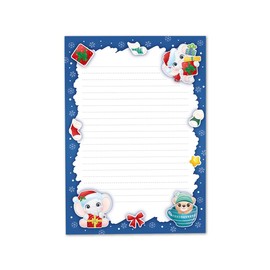 Writing Paper Set Christmas Letter Paper Christmas Letter Pad with Envelope for Children Girls Boys (A5 Pad with 25 Sheets + 15 Envelopes)