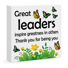 Boss Appreciation Gift for Women Mentor Gift Wooden Block Sign Desk Decorative Sign for Leader Supervisor PM Leaving Retirement Bosses Day Christmas Birthday Thank You Gift for Boss