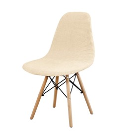 Nyxarx Dining Room Shell Side Chair Covers Reusable Eames Chair Slipcovers Eiffel Inspired DSW Elasti Chair Cover Lounge Armless Tulip Chair Protector Set of 6,Camel